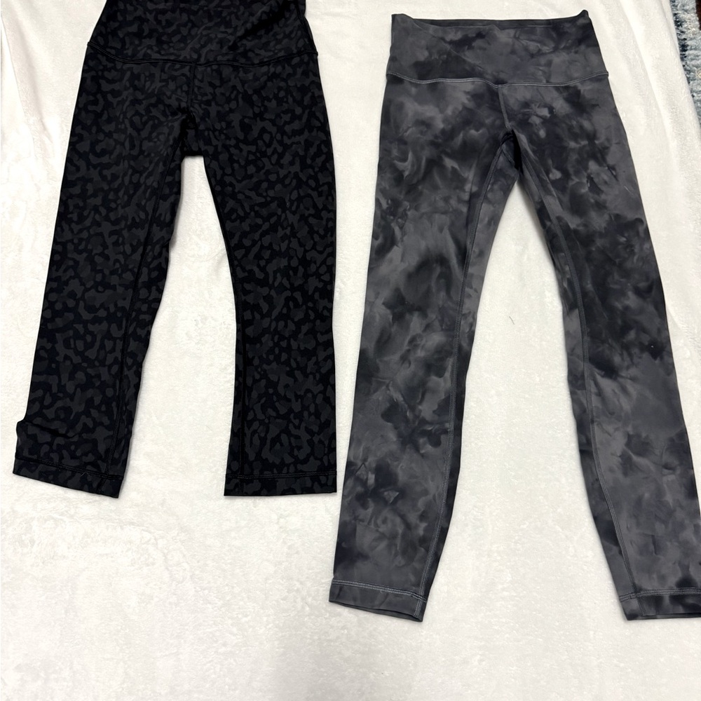 LuluLemon leggings. Black 3/4 and Gray/Black full length Size 6